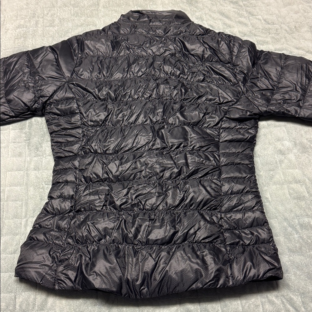 Athleta Down Puffer Jacket, Moto, Asymmetrical Zi… - image 3